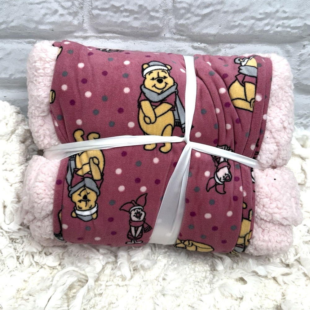 Disney Winnie the Pooh Womans 2XL 18/20 W Pink Fuzzy Fleece Sherpa Pajama Set - Picture 7 of 8